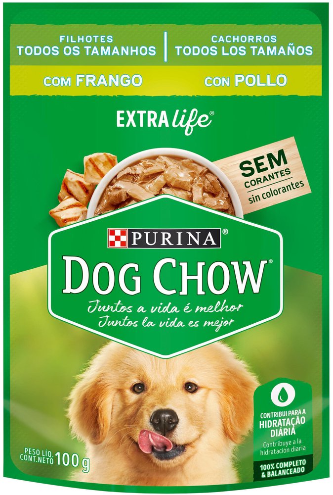 Ração úmida DOG CHOW Para Cães Filhotes Frango Ao Molho Sachet 100g