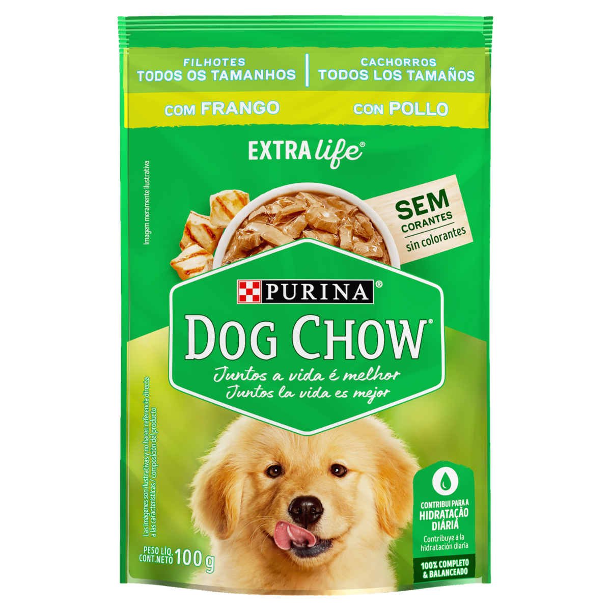 Ração úmida DOG CHOW Para Cães Filhotes Frango Ao Molho Sachet 100g