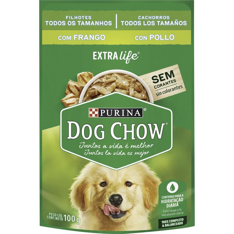 Ração úmida DOG CHOW Para Cães Filhotes Frango Ao Molho Sachet 100g
