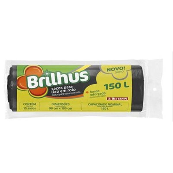 SACO P/LIXO BRILHUS ROLO 150L