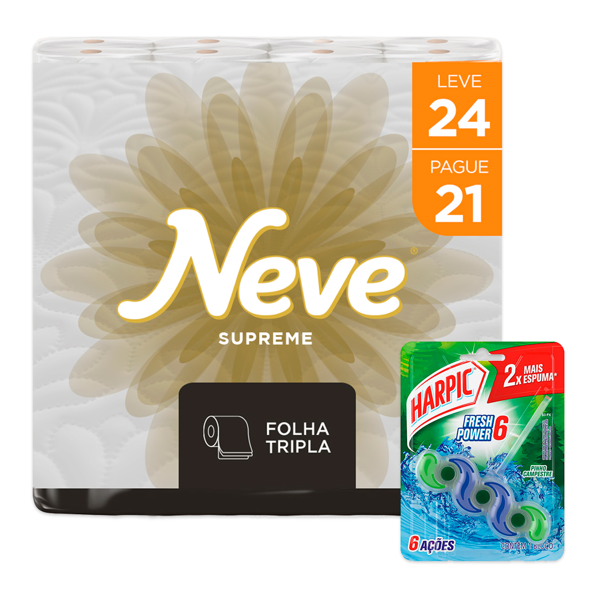Kit Neve PH + Harpic Premium Pinho