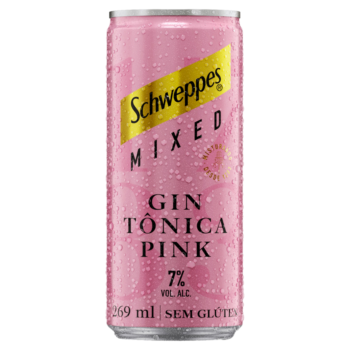 Gin Tônica SCHWEPPES Mixed Pink Sem Glúten 269ml