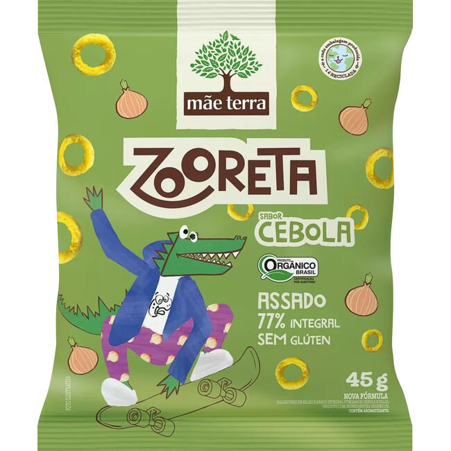 Salgadinho Orgânico Infantil Mãe Terra Zooreta Cebola 45gr