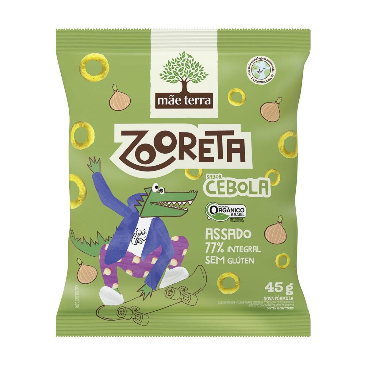 Salgadinho Orgânico Infantil Mãe Terra Zooreta Cebola 45gr