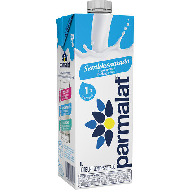 Leite Longa Vida Parmalat Com tampa Semi 1L