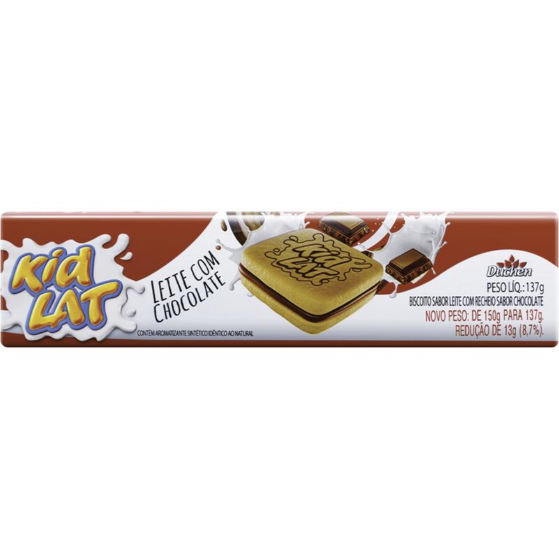 Biscoito Recheado KidLat Leite com Chocolate 137g