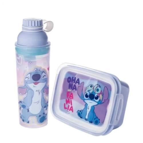 Conjunto Garrafa+marmita Plasutil Stitch