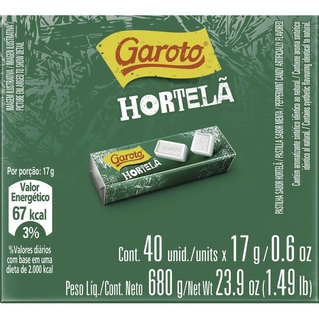 Pastilha Garoto Hortelã 40 un