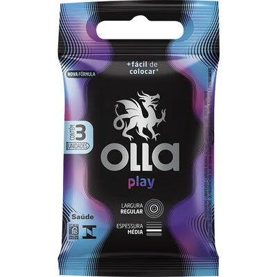Preservativo OLLA Play com 3 Unidades