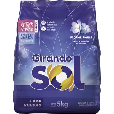 Lava Roupas em Pó Girando Sol Azul 5kg