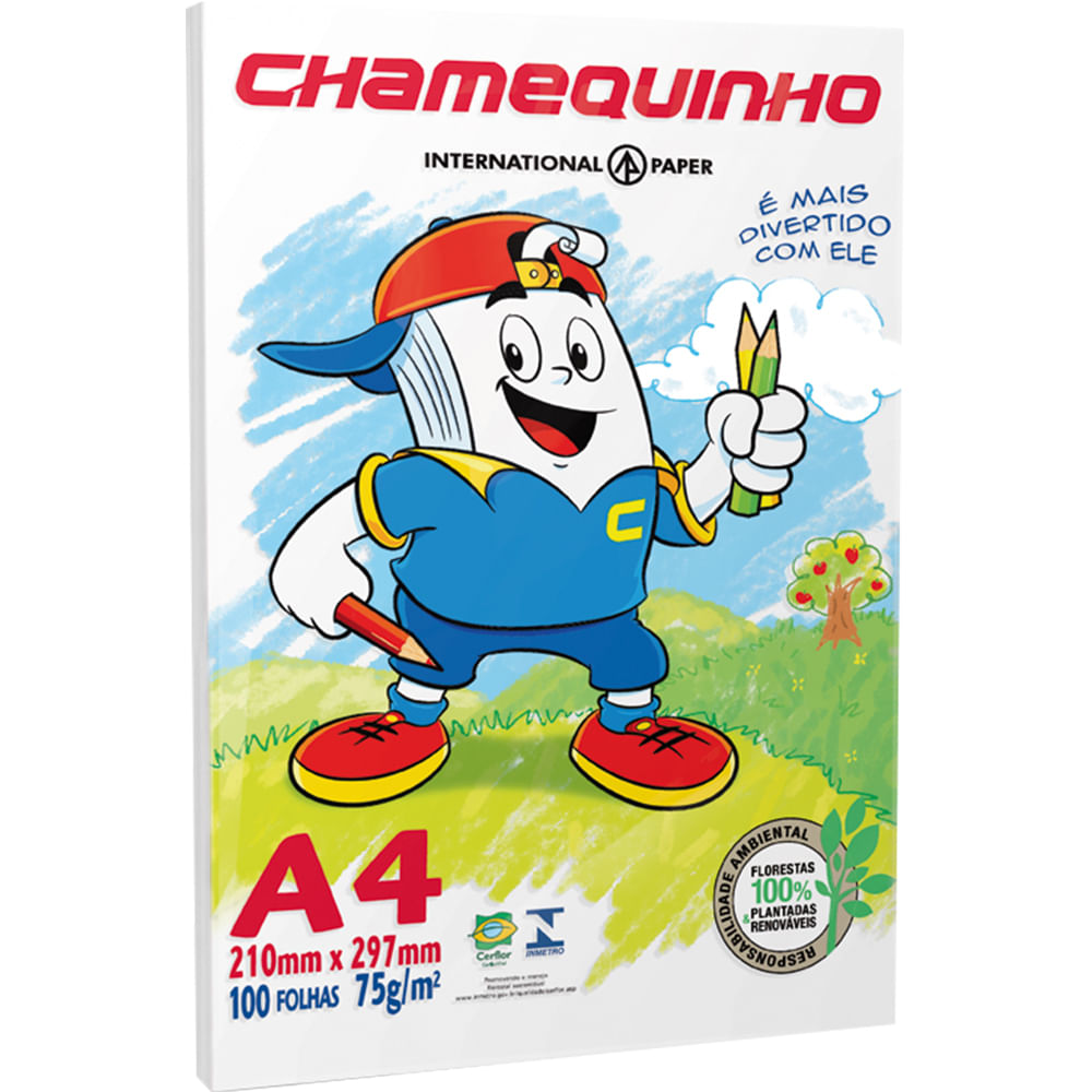 Papel Sulfite Chamequinho A4 100 Folhas