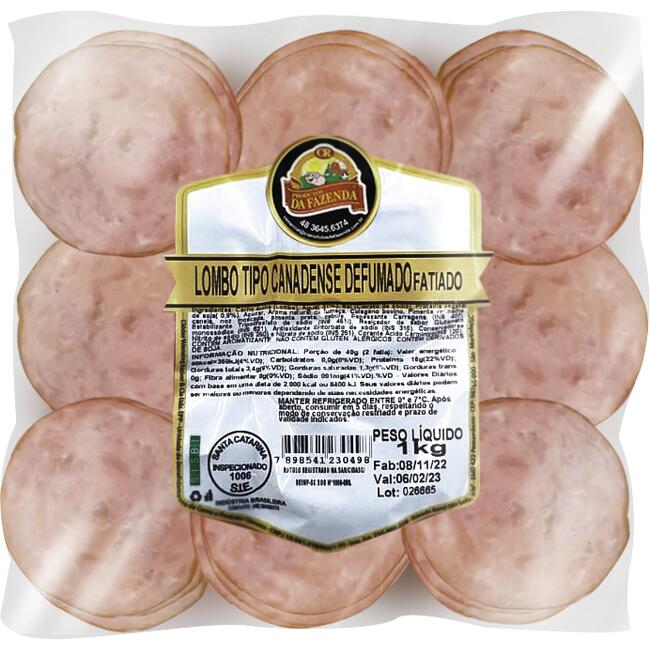Lombo Canadense Da Fazenda Fatiado 1kg