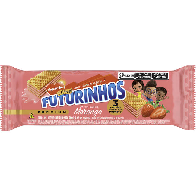 Biscoito Wafer Futurinhos Morango 28g