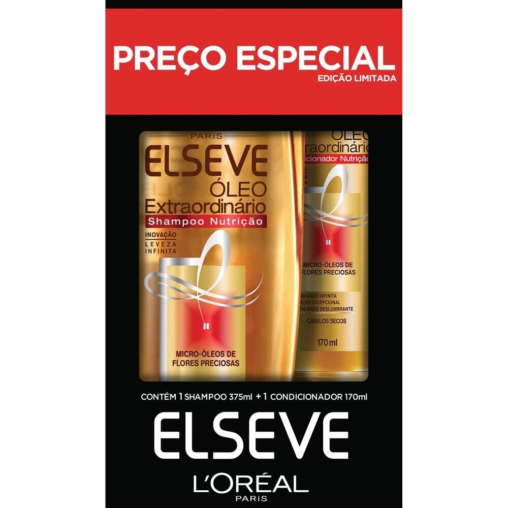 Kit ELSEVE Óleo Extraordinário Shampoo 375ml + Condicionador 170ml