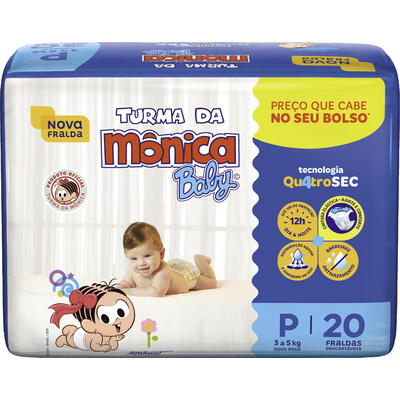 Fralda Descartável Turma da Mônica Jumbinho P 20 un