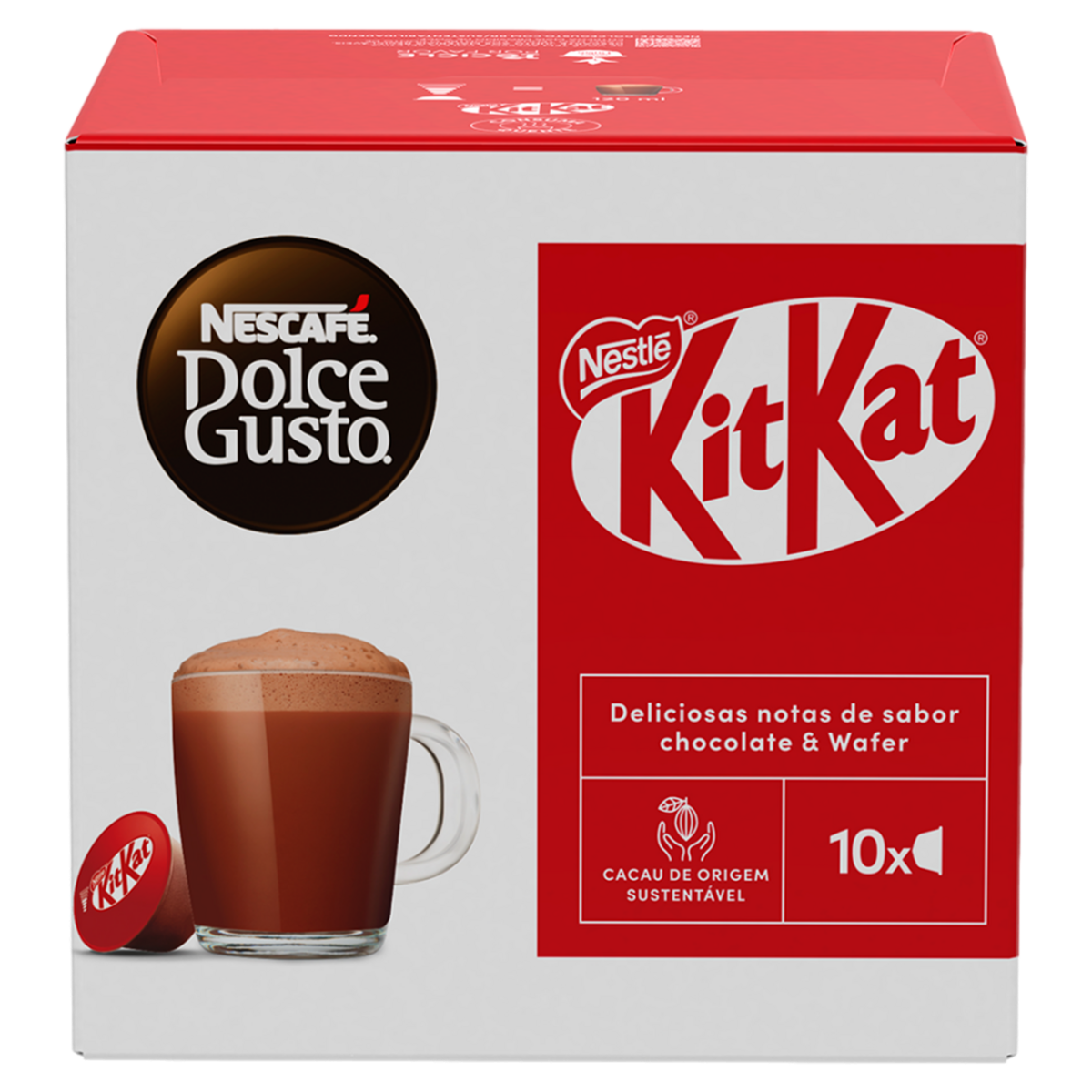 Chococino em Cápsula KitKat Nescafé Dolce Gusto Caixa 170g 10 Unidades