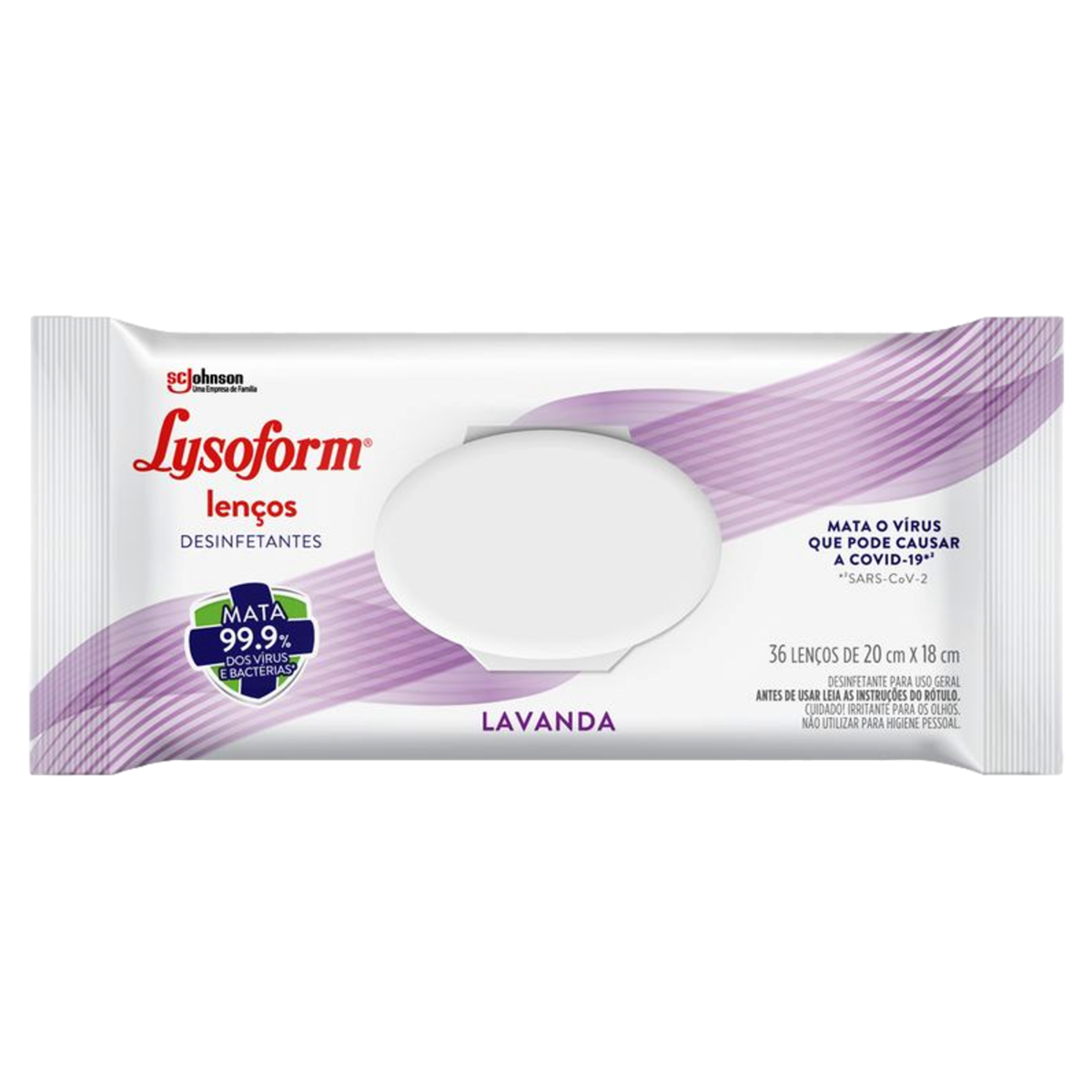 Lenço LYSOFORM Desinfetante Lavanda com 36 Unidades