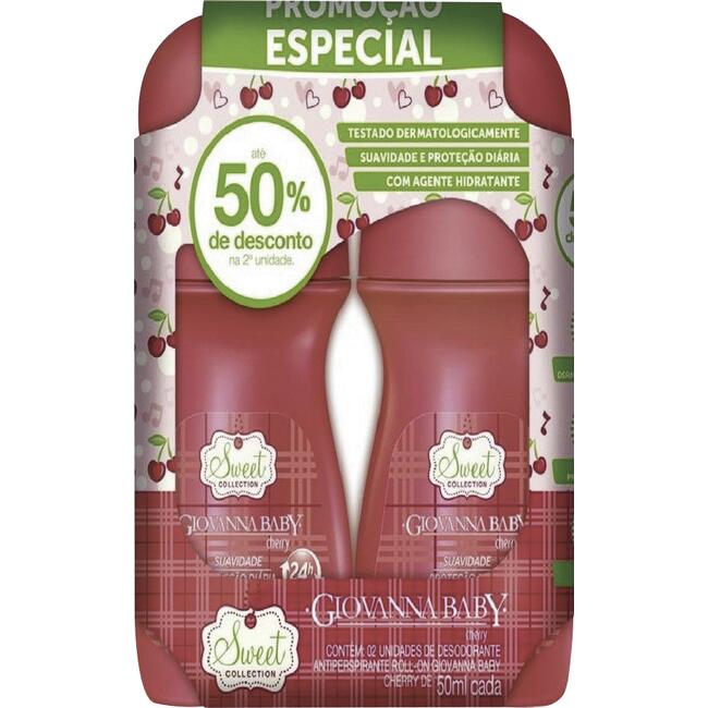Kit Desodorante Roll-On Giovanna Baby Cherry - 50ml 2 un