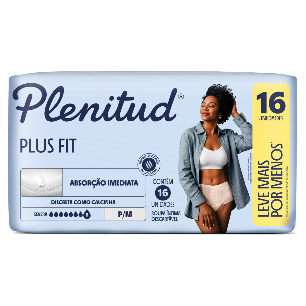 Roupa íntima Descartável Plenitud Protect Plus Incontinência Intensa P/m Com 16 Unidades Leve Mais Por Menos