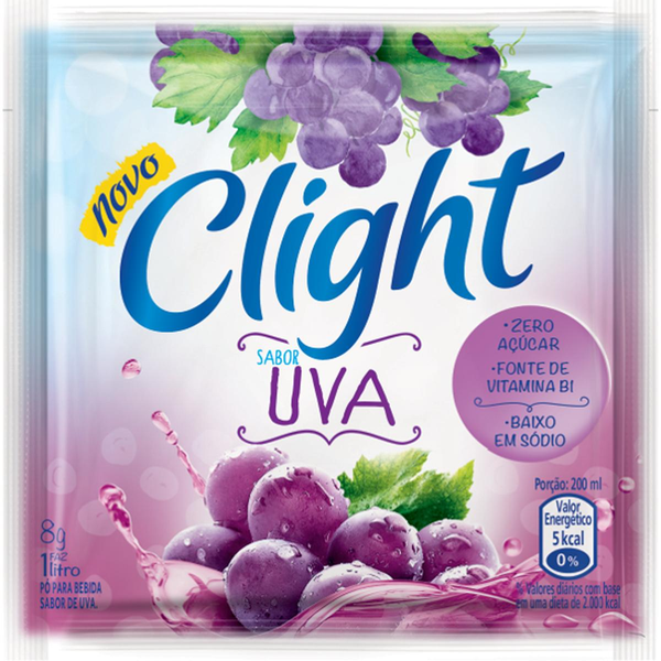 Refresco em pó Clight Sem Açúcar Uva 8g