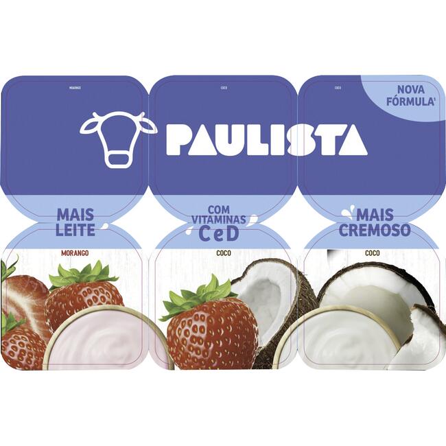 Iogurte Polpa Paulista Morango e Coco 510g