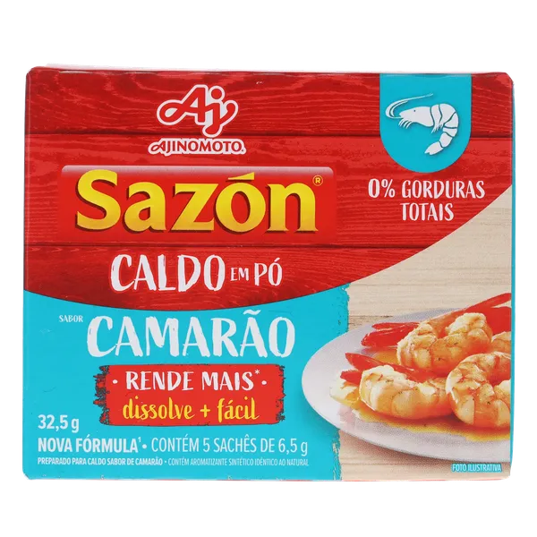 Caldo em Pó Sazón 32,5g - Camarão