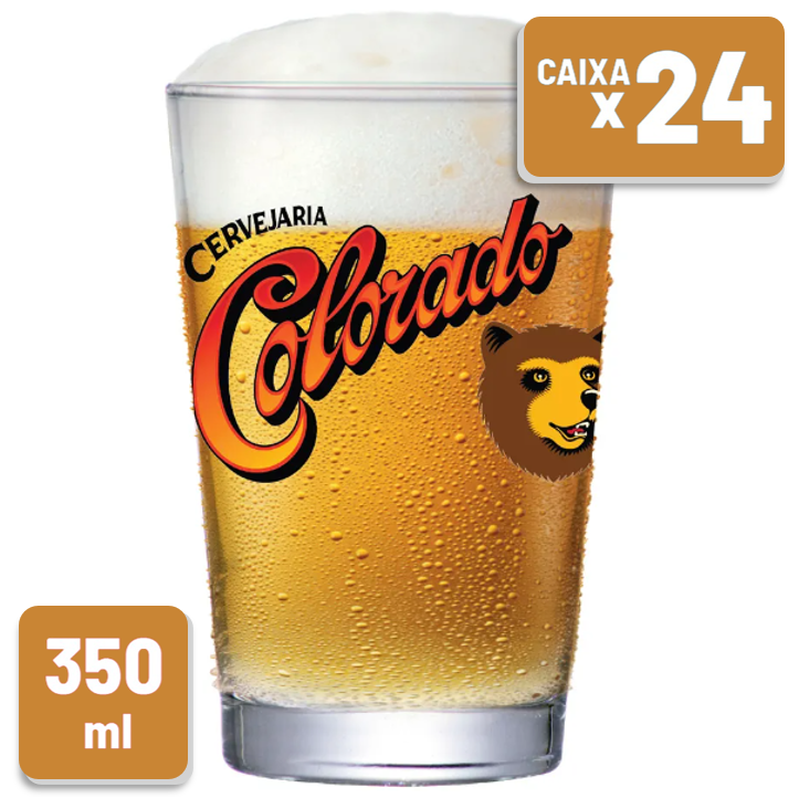 Copo Colorado Vidro 350ml Caixa c/ 24 un