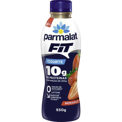 Iogurte PARMALAT Fit Morango 10g de Proteínas sem Açúcares e Lactose 850g