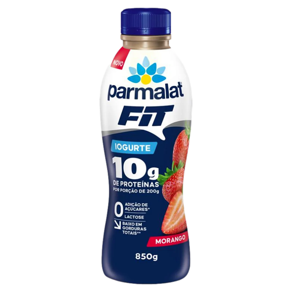 Iogurte PARMALAT Fit Morango 10g de Proteínas sem Açúcares e Lactose 850g