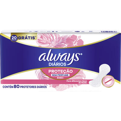 ALWAYS Sem Perfume Protetor Diário 80un
