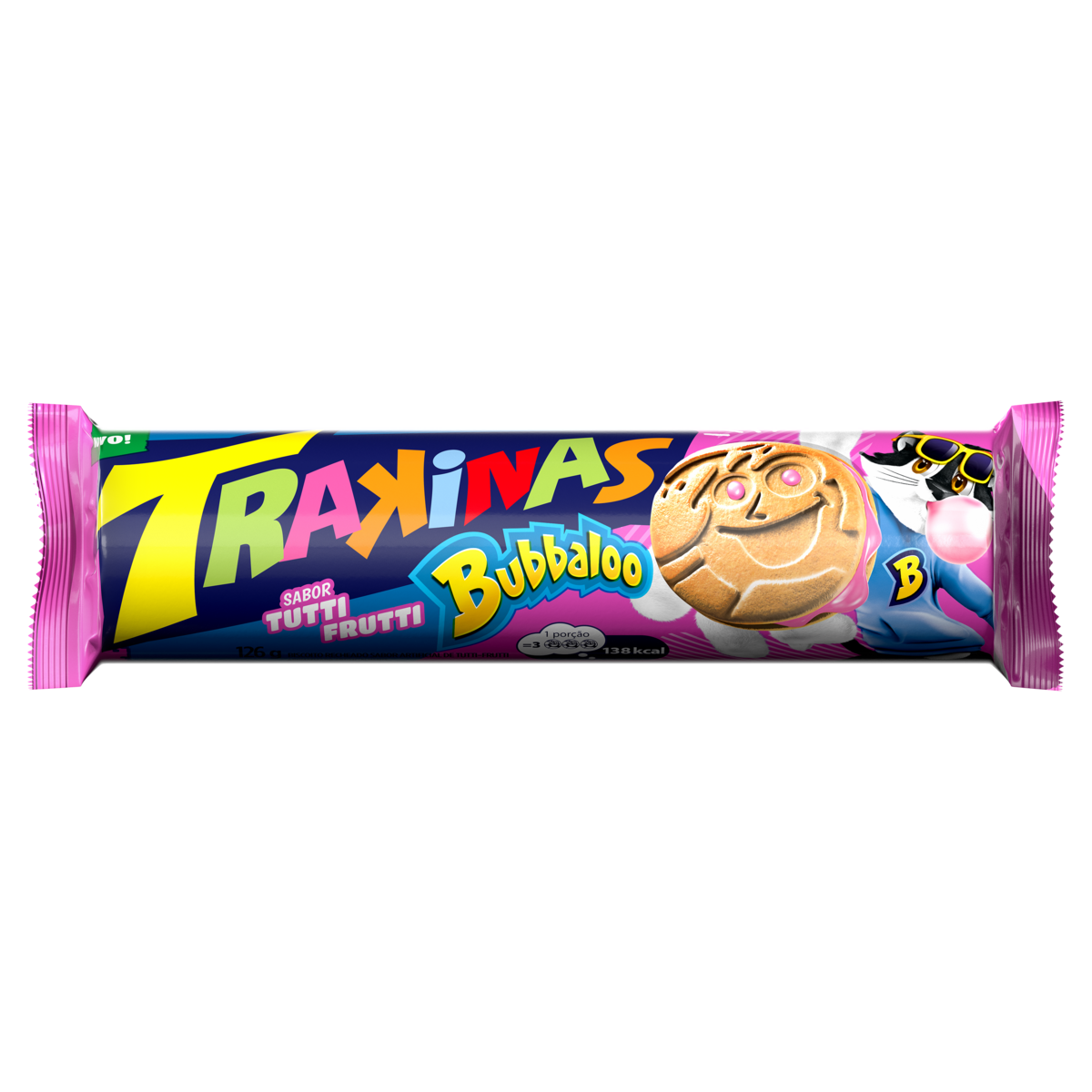 Biscoito Recheado Trakinas Tutti-Frutti 126g