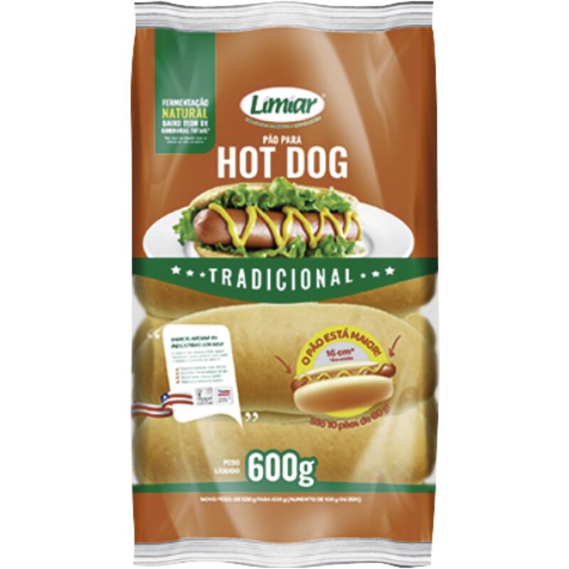 Pão para Hot Dog Limiar 600g
