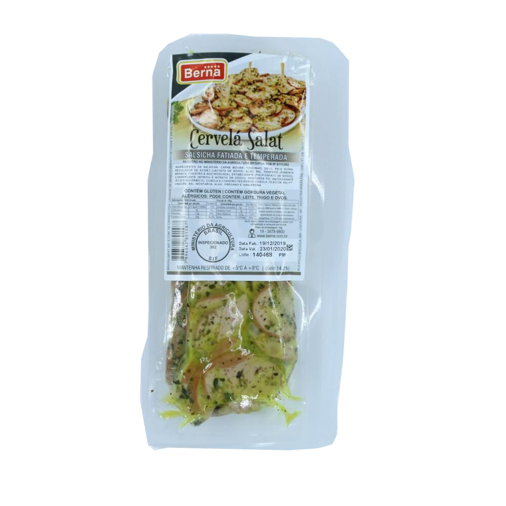 Salsicha BERNA Cervelá Salat Temperada Fatiada kg