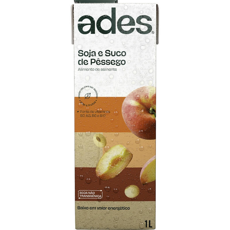 Alimento Ades À Base de Soja Pêssego 1L