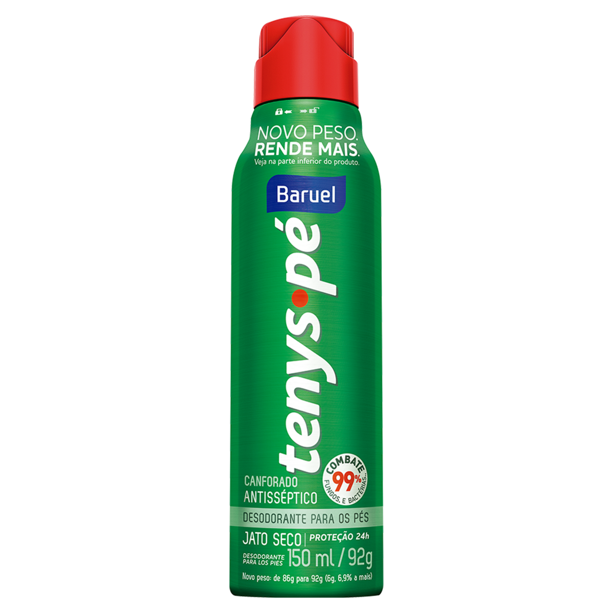 Desodorante para os Pés Jato Seco Baruel Tenys Pé Canforado Frasco 150ml