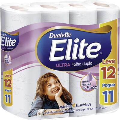 Papel Higiênico Dualette Folha Dupla - 30m 12 rolos