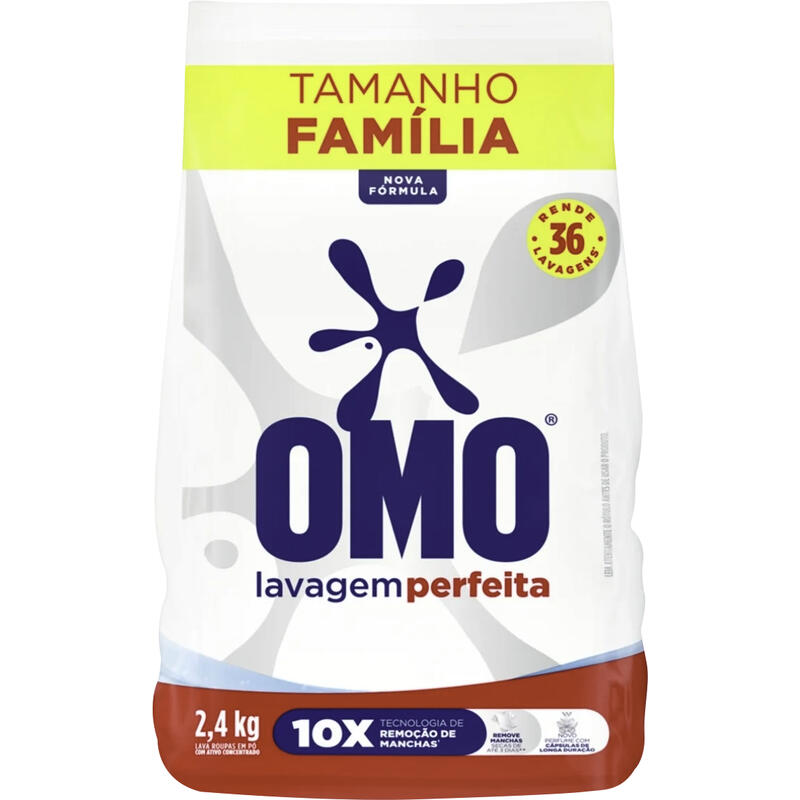 Lava Roupas em Pó Omo Lavagem Perfeita 2,4kg