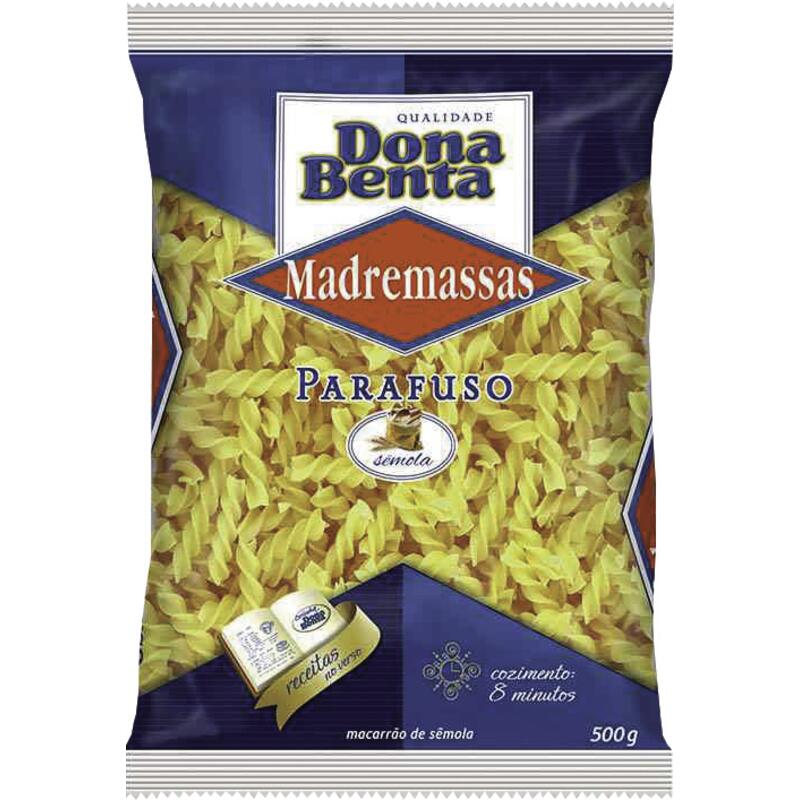 Macarrão de Sêmola Madremassas Dona Benta Parafuso 500g