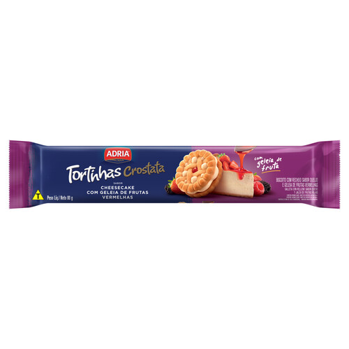 Biscoito Crostata Adria Frutas Vermelhas 80g