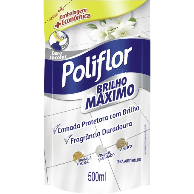 Cera Incolor Poliflor Brilho Máximo 500ml