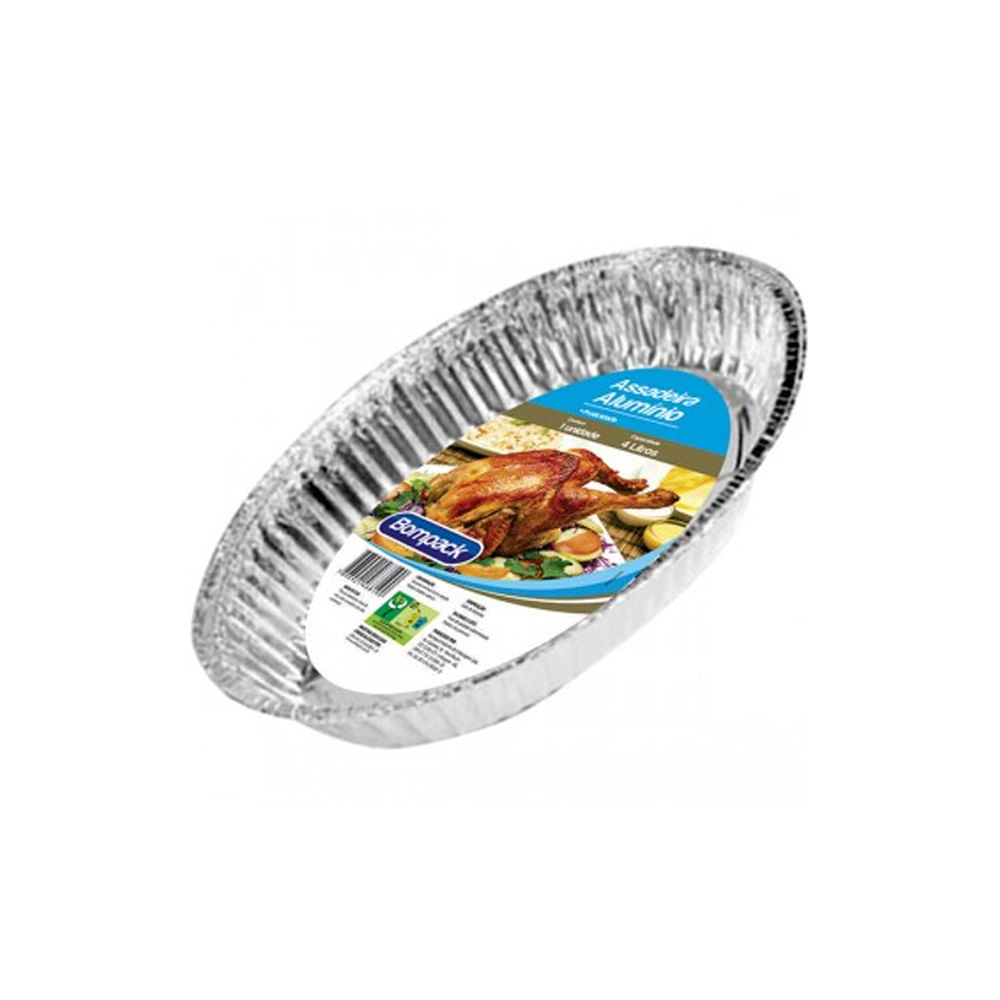 Assadeira de Alumínio Bompack Oval 4L