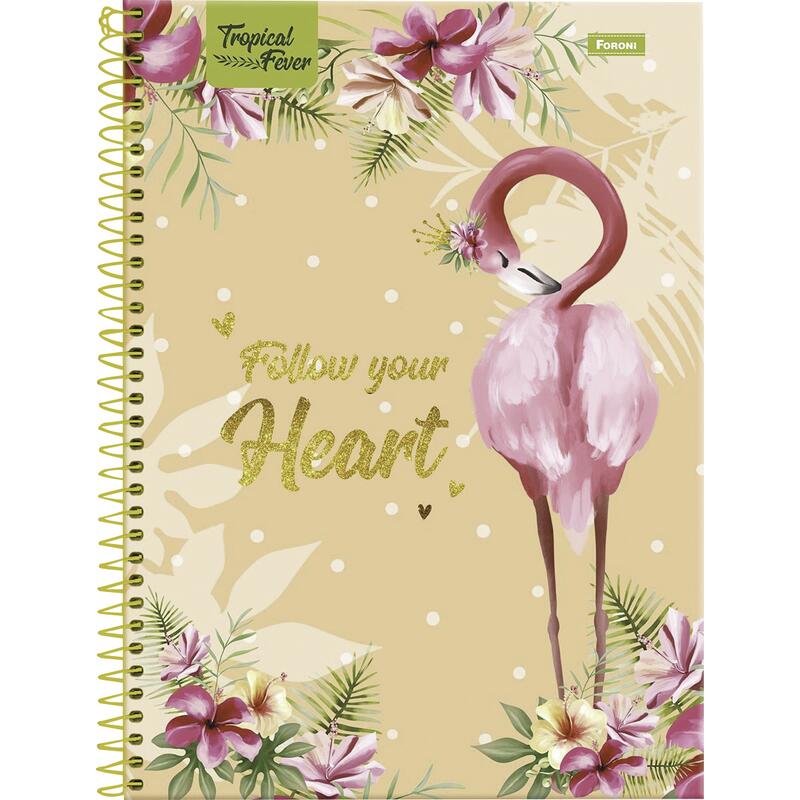 Caderno Espiral Foroni Tropical Fever 96 folhas un