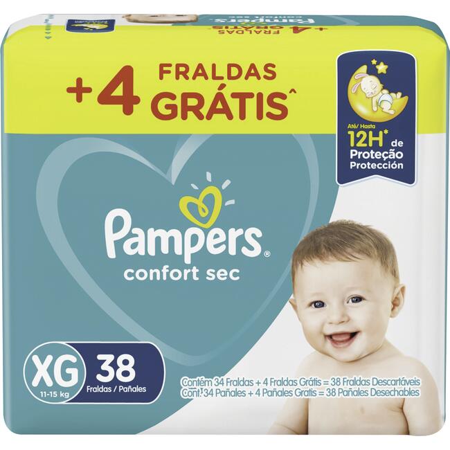 Fralda Descartável Pampers Confort Sec XG 38 un