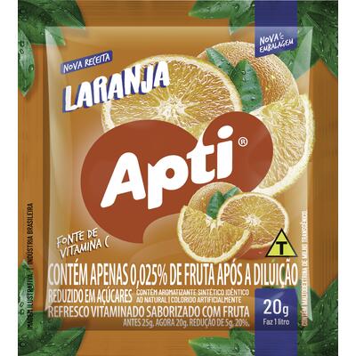 Refresco em Pó Apti Laranja 20g