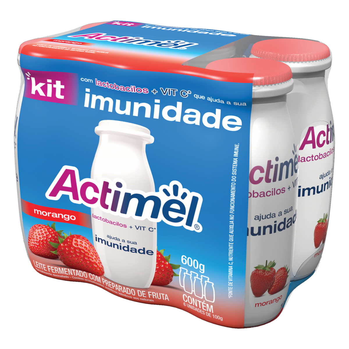 Leite Fermentado ACTIMEL Morango Com 6 Unidades 100g
