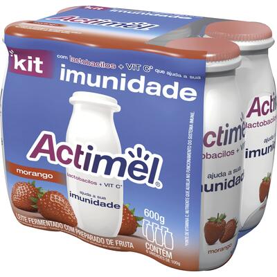Leite Fermentado ACTIMEL Morango Com 6 Unidades 100g