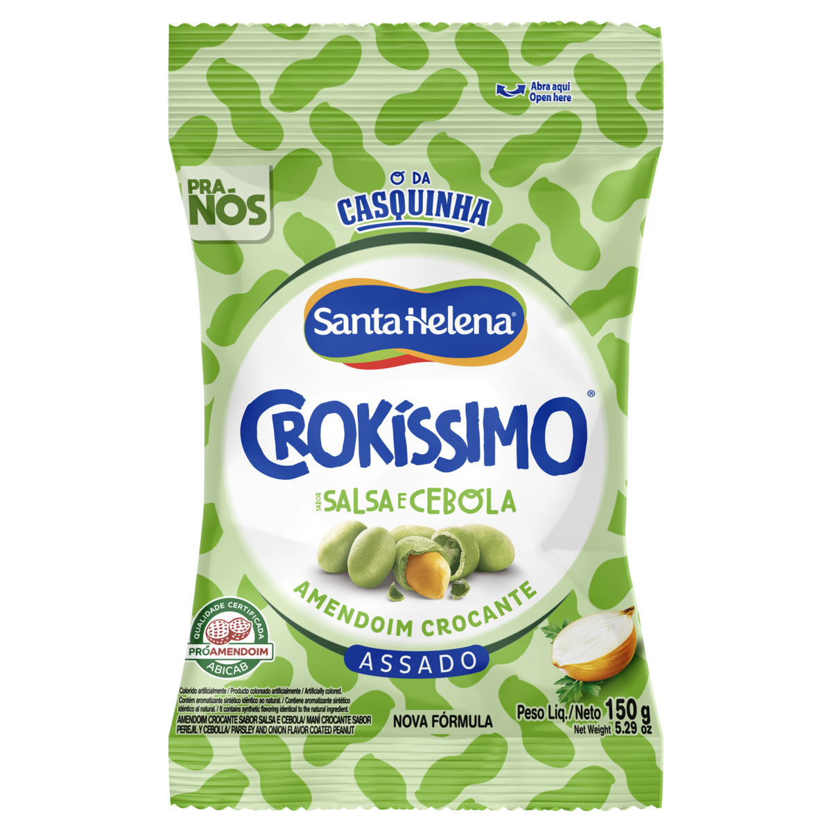 Amendoim Coberto Sabor Salsa e Cebola Santa Helena Pacote 150g