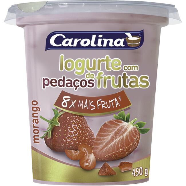 Iogurte com Pedaços Carolina Morango 450g