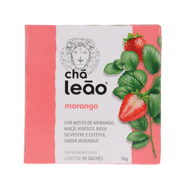Chá Leão 20g - Morango - Com 10 Saquinhos